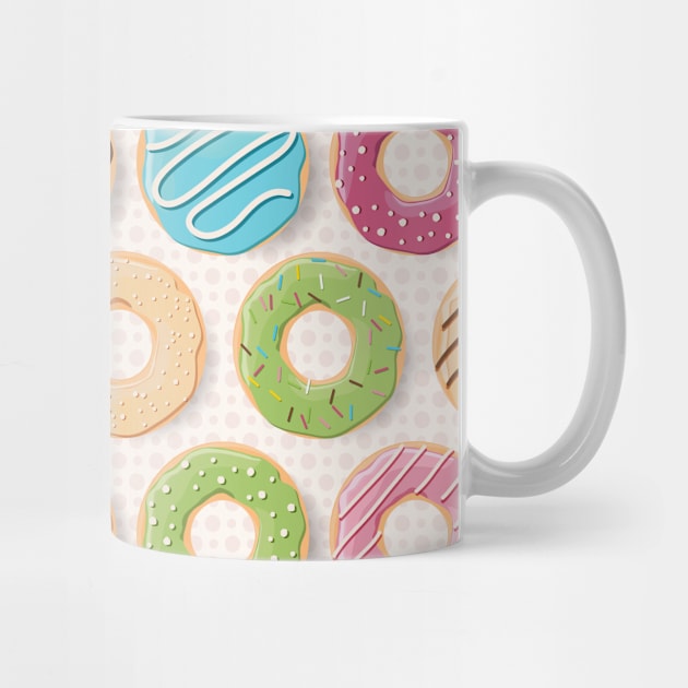 Donut Pattern Dessert Print by bluerockproducts